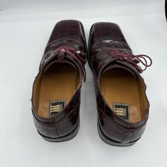 David Eden Dress Shoes Mens Size 11 Red Burgundy Handmade - Picture 8 of 11